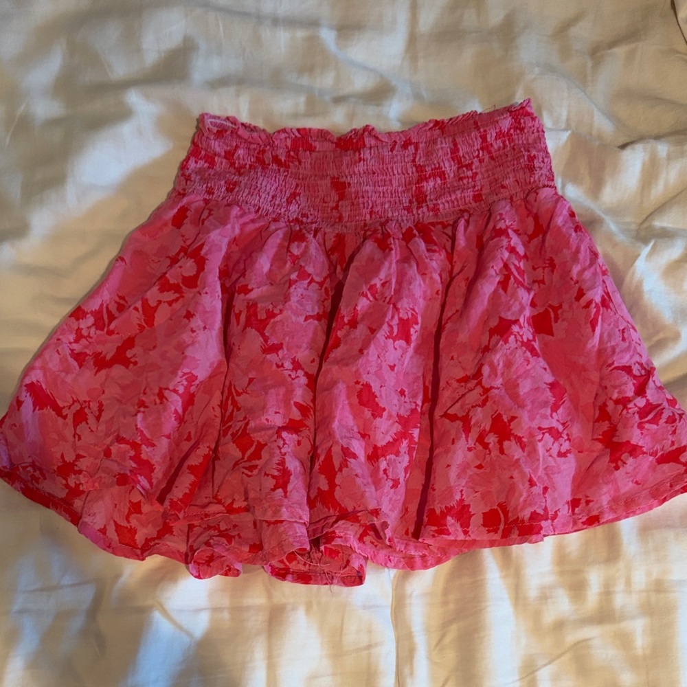 Karlie Pink Floral Mini Skirt